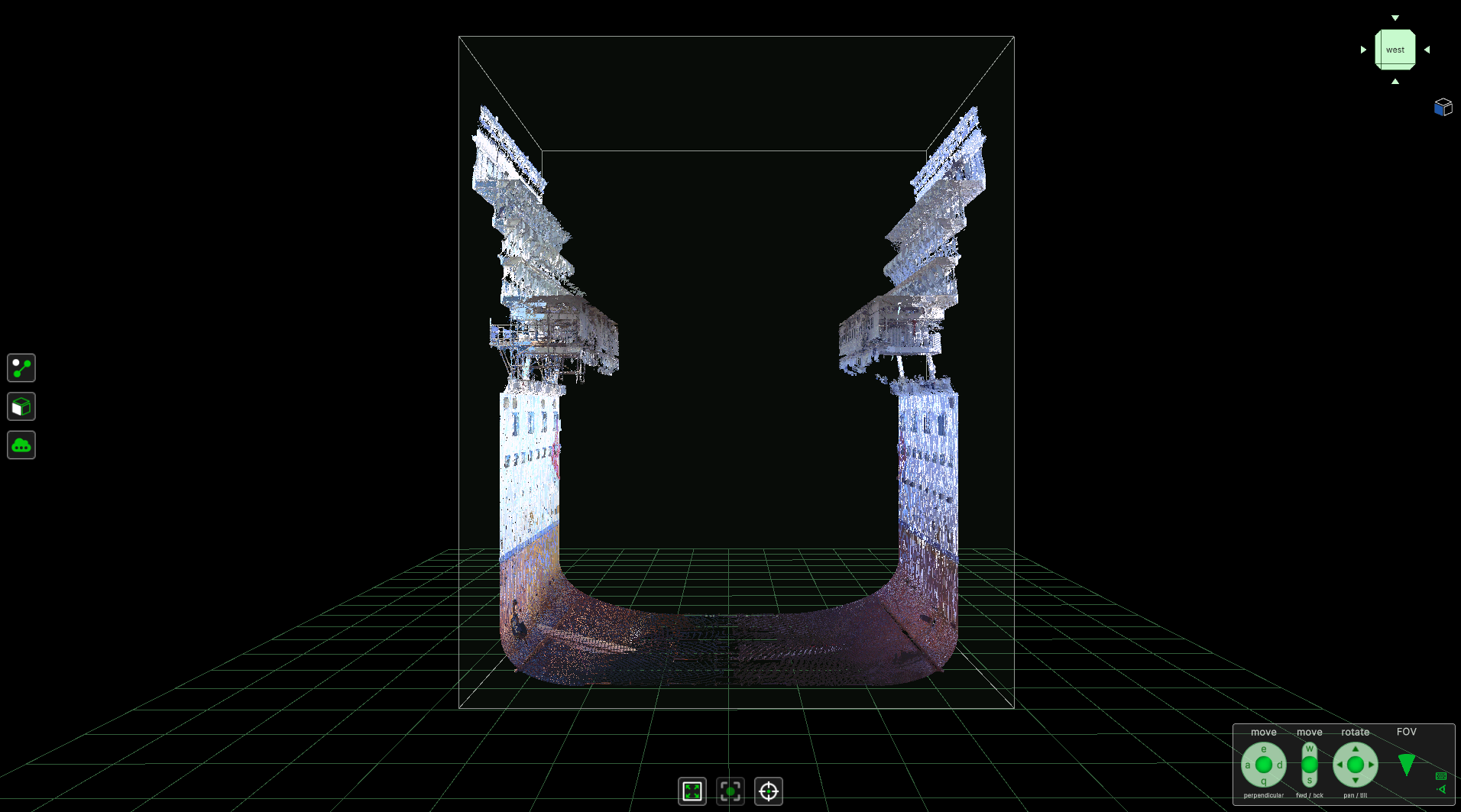 Norwegian Dawn point cloud - mid section front view